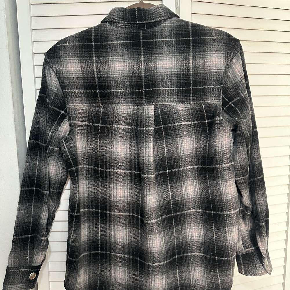 Rails Black/Light Pink Plaid Jacket/Shacket - image 2